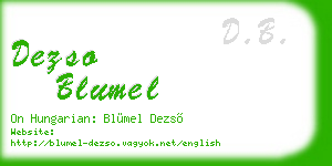 dezso blumel business card