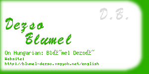 dezso blumel business card